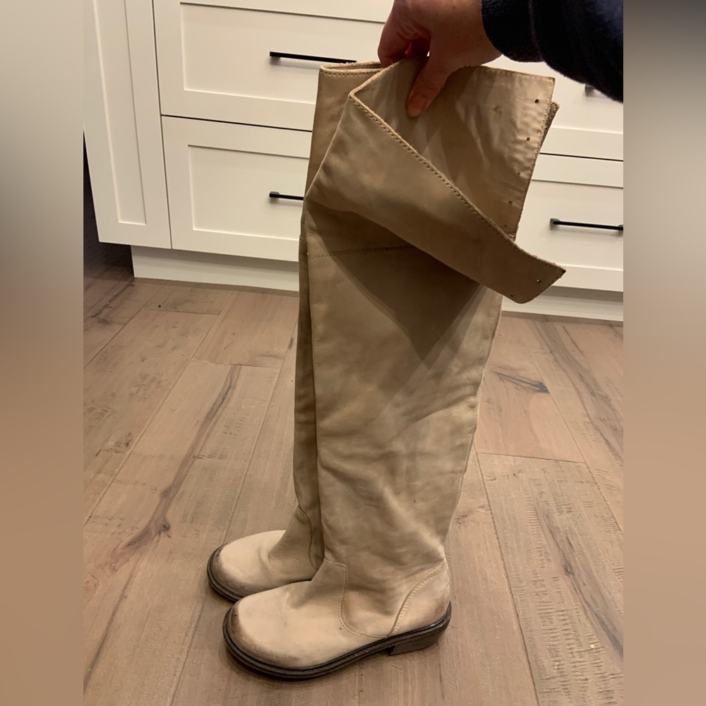 Over the knee suede boots
